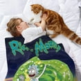 thumbnail image 2 of Rick y Morty anti-pilling, suave, ligera, esponjosa y acogedora de lujo para hogar y cocina – Perfecta para niños y adultos,100x130cm, 2 of 6