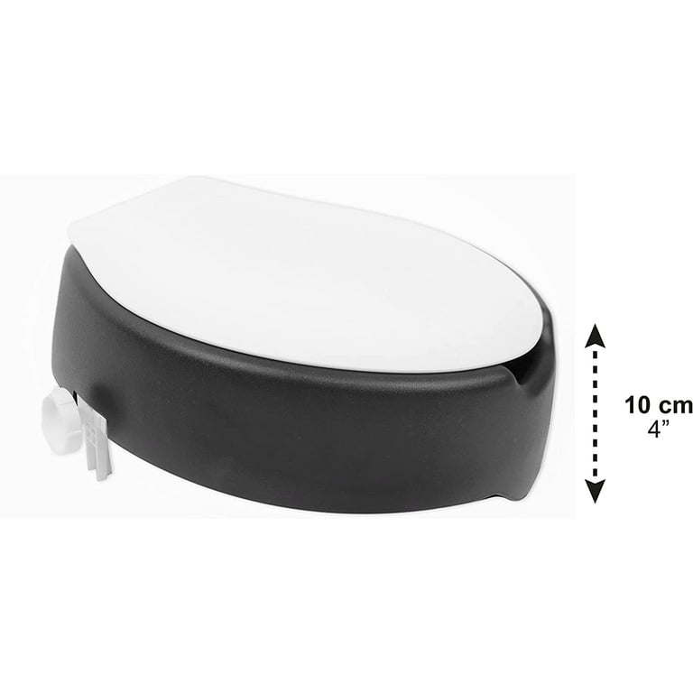 KMINA - Toilet Seat Risers for Seniors with Lid (4 inch, Soft), Raised Toilet Seat Soft for Elderly, White