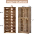 thumbnail image 5 of Tribesigns 70.86" Tall Shoe Storage Cabinet with Doors and  9 Shelves, 27-36 Pairs Farmhouse Shoe Organizer Rack for Entryway Hallway Living Room, Closet, Brown, 5 of 7
