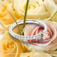 thumbnail image 2 of Dazzling Art deco 0.75 Carat Round Cut Morganite And Diamond Moissanite Engagement Ring, Wedding Ring in 925 Sterling Silver With 18k White Gold Plating Gift For Girlfriend, Small Promise Ring, 2 of 3