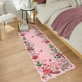 thumbnail image 2 of Moynesa 2'x6' Floral Runners for Hallways, 2x6ft Kitchen Runner Rug Ultra-Thin Soft Rug, Non-Slip Washable Rug Runner Stain Resistant Boho Rug Low-Pile Carpet Runner for Bathroom Bedroom,Pink, 2 of 7