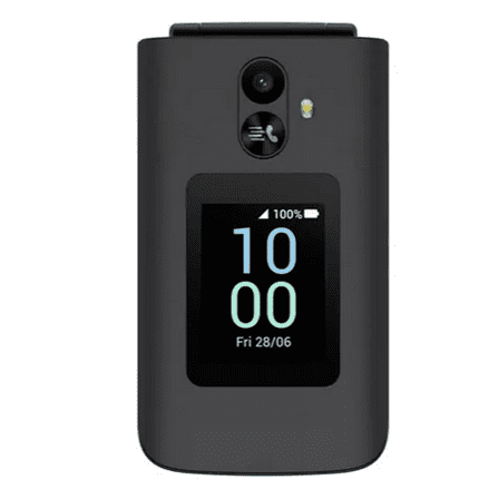 Pre-Owned TCL T435SPP Go Flip 3 3.2'' 4G LTE 1GB RAM 16GB Storage Verizon Prepaid Phone, Stone Gray