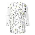 thumbnail image 5 of Ounisa 3/4 Length Sleeve Womens Tops Round Neck Loose Cute Spring Summer Tee Shirts Dressy Casual Print Blouses Tunic, 5 of 9