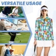 thumbnail image 6 of Uorisanigo Hawaiian Flower Pineapple Women's Dry-Fit Golf Polo Shirts Fashion Hiking Running Workout Tops Quarter Zip Athletic Tops for Tennis Hiking & Outdoor Sports, 6 of 7