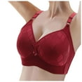 thumbnail image 2 of Bras for Women,Seamless Lift Up Plus Size Bra Full Cup Push Up Bra With No Underwire Retraction and Sag Bra Cover for Enhanced Comfort and Support,Sports Bras for Women,Red,48, 2 of 8
