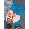 thumbnail image 3 of Cute Corgi In A Basket T-Shirt Women -Image by Shutterstock, Female Large, 3 of 4