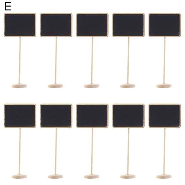 10Pcs Mini Chalkboards Creative Shape Eye-catching Wood Small Chalkboard Message Notice Blackboard with Stand for Home