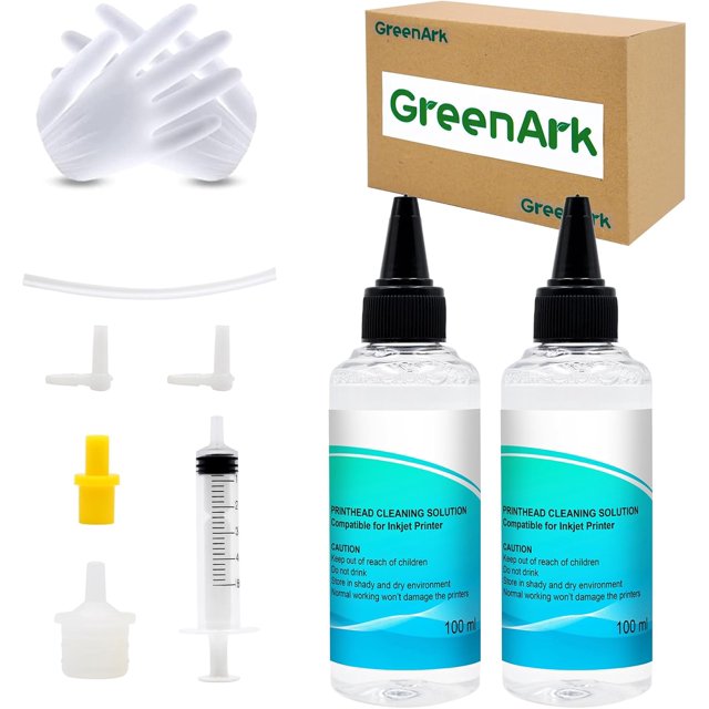 UTAH-Printhead Cleaning Kit Solution (2 * 100ML) Inkjet Printer Head Cleaning Kit for All Inkjet Printers Epson, Canon, HP, Liquid Printer Head Cleaning Set Solution Inkjet Printer Head Cleaner