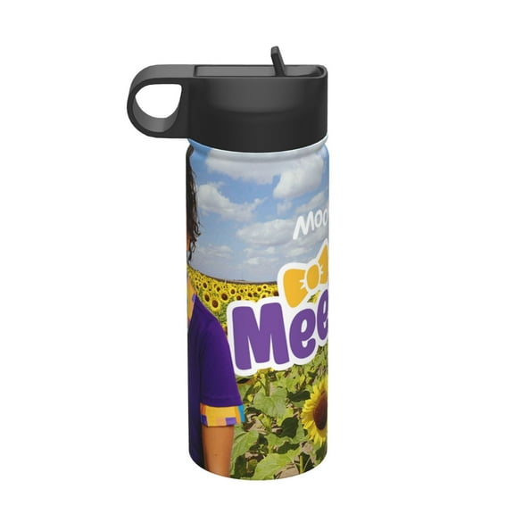 Meekah Kids Insulated Water Bottle With Straw - 18 Oz Stainless Steel Double Wall Vacuum Cup, Leakproof, Bpa Free, Suitable For Boys And Girls