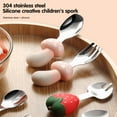 thumbnail image 1 of Ensemble de Vaisselle pour Enfants Résistant aux Chutes Moulure en une Pièce Apprendre à Manger Forme de Champignon en Acier Inoxydable Cuillère Fourchette Ensemble Fourniture de Salle à Manger, 1 of 8