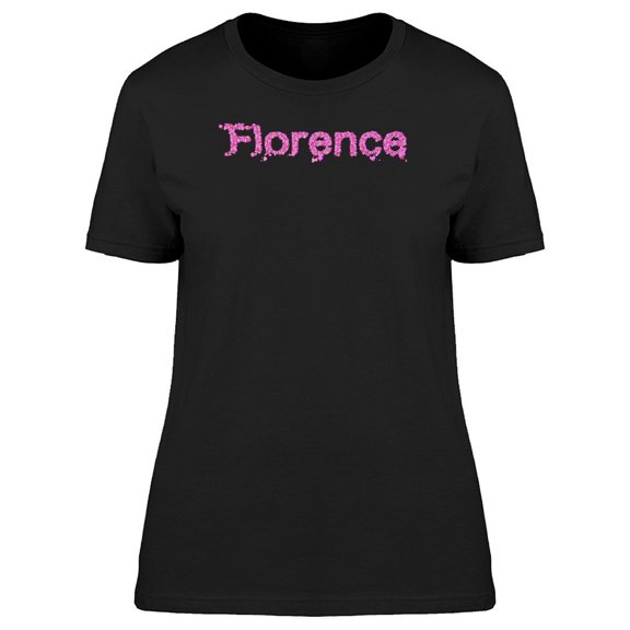 Florence Cute Pink Heart Name Tee Women's -Image by Shutterstock
