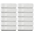 thumbnail image 5 of White Classic Luxury Cotton 12 Pc Washcloth Set, Hotel Style Small Bath Towel Face Cloth 13x13, Soft Washcloths 12 Pack, Plush High Absorbent Wash Clothes, Bathroom Face Towels, Silver Gray Towels, 5 of 11