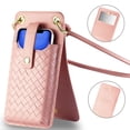 thumbnail image 2 of Reiko Leather Crossbody Phone Wallet Large Purse in Pink（7.0 Inch), 2 of 4