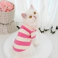 thumbnail image 4 of Dujiujun Dog Shirt Fashionable Striped Pet Lapel T-Shirt Breathable Comfortable Cats Two-leg Pullover Pet Supplies, 4 of 7