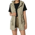 thumbnail image 1 of TheMogan Women's PLUS Drawstring Loose Fit Utility Vest Sleeveless Military Jacket, 1 of 7
