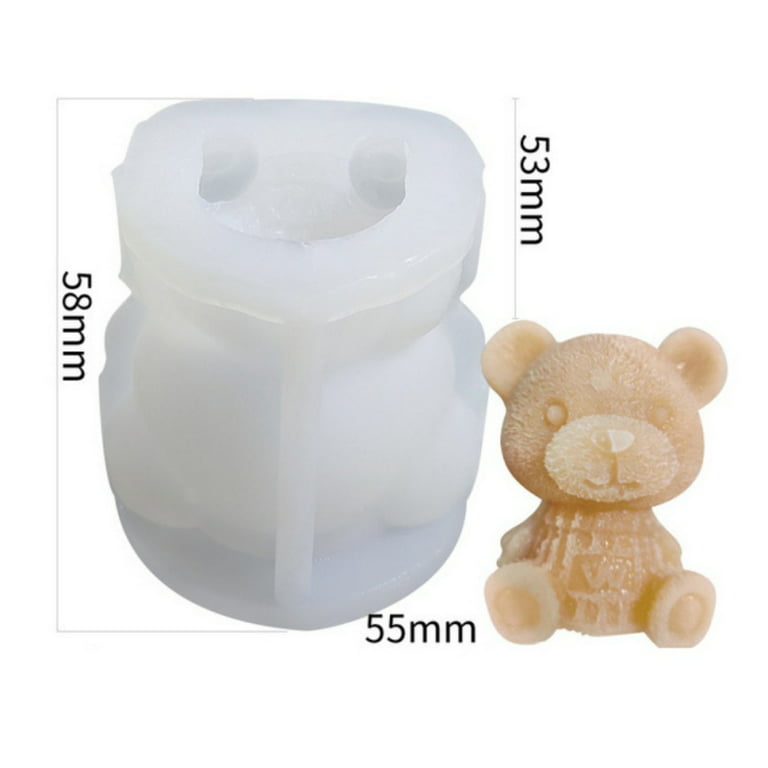 1pc Random Color Cute Bear Ice Cube Mold Silicone 3D Fun Shape Ice