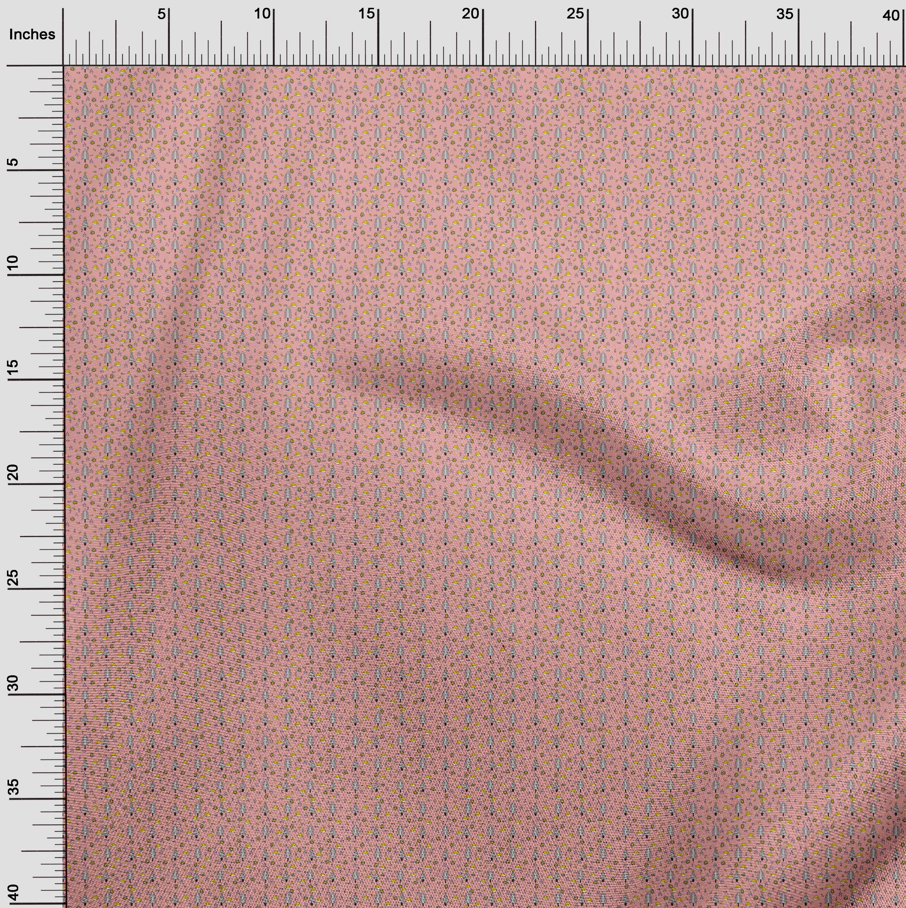 oneOone Cotton Poplin Light Pink Fabric Christmas Quilting Supplies Print Sewing Fabric By The Yard 42 Inch Wide