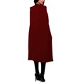thumbnail image 4 of Capa larga de las mujeres Capa chaqueta del chaleco Chaqueta de punto de división Irfora Borgoña/S, 4 of 7
