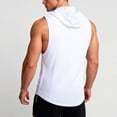 thumbnail image 4 of Tqyyweavej Athletic Shirts for Men Quick Dry Drawstring Solid Color Pullover Breathable Short Sleeve Tank Tops with Hood Size M to 3XL, 4 of 6