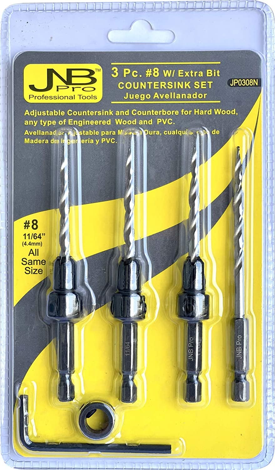 3pc HSS Titanium Coated Countersink And Deburring Tool Wood Metal Drill Bit Tool 