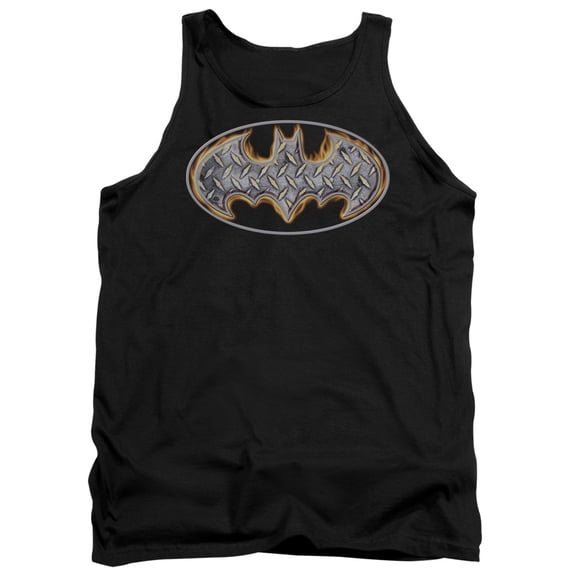 Batman Steel Fire Shield Adult Tank Top Black