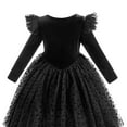 thumbnail image 3 of Girls Velvet Christmas Dress Long Sleeve Princess Birthday Party Wedding Dress, 3 of 6