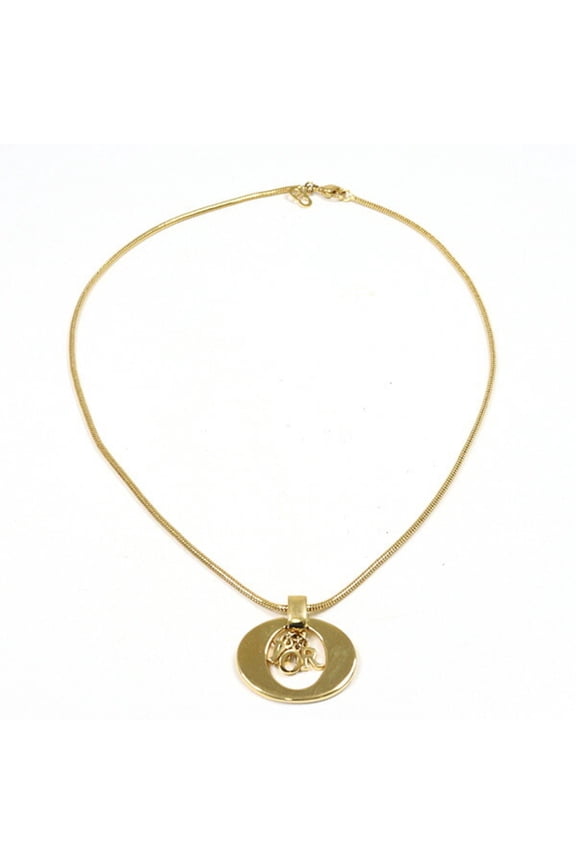 Pre-Owned Christian Dior Dior Necklace, Gold-Tone Metal, Gold Color, 46cm, Costume (Good)