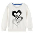 thumbnail image 3 of Girl Sweatshirts for 7 Years Old Girl Heart Print Long Sleeve Cotton Sweatshirts Cozy 2-9y Little Girl Cute Tops, White, 7 Years, 3 of 4