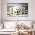 thumbnail image 2 of Elephant Stock Yoga Polar Bear Wall Art - Horizontal Canvas Wall Art - Living Room Wall Decor - Animal Canvas - White And Beige Decor - 48" x 32", 2 of 8