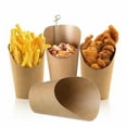 50Pcs French Fries Holder Disposable Snack Cups with Skewers And