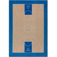 thumbnail image 2 of Well Woven Apollo Basketball Sports Court Tan Blue Flat-Weave Easy to Clean 3'3" x 5' Area Rug, 2 of 5
