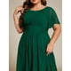 thumbnail image 5 of Vestido de cóctel Ever-Pretty Plus de gasa verde oscuro talla 22, 5 of 6