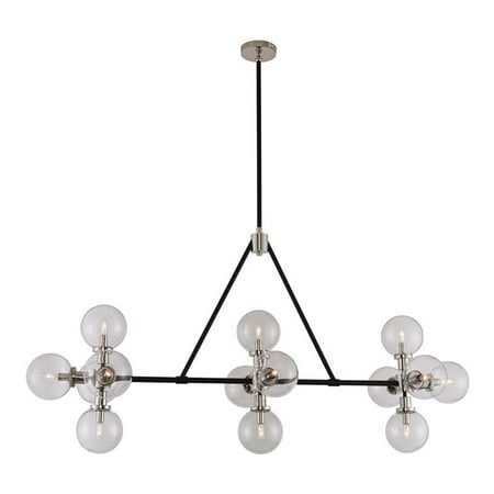 

Kalco Lighting Cameo 19 14-light Mid-Century Glass Island Light in Black/Nickel