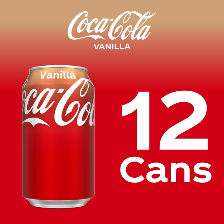 Coca-Cola Vanilla Flavor Soda Pop, Refreshing Sparkling Coca-Cola Vanilla Flavor Soda Pop, Refreshing Sparkling