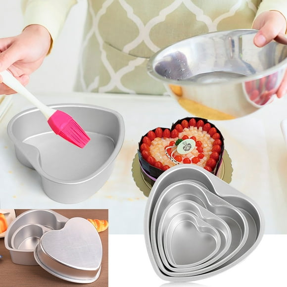 Fiudx Moldes para Pasteles En Forma de Corazón, Construcción de Aluminio Duradero, Revestimiento Anodizado Antiadherente, Perfectos para Bodas, Cumpleaños y Ocasiones Especiales, Juego de 1, Fáciles
