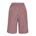 thumbnail image 6 of XuJwPNcy Womens Summer Fashion Shorts Drawstring High Waisted Wide Leg Shorts with Pockets Striped Short Pant, 6 of 7