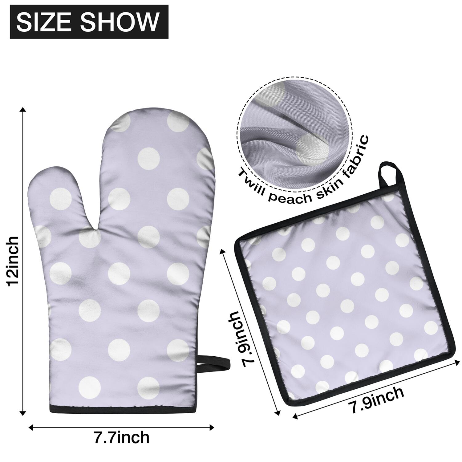 Oven Mitts and Pot Holders Set Of 4, Heat Resistant Kitchen Gloves with Non-Slip Grip, Hanging Loop, Soft Cotton Lining for Baking, Cooking, Grilling, Barbecue