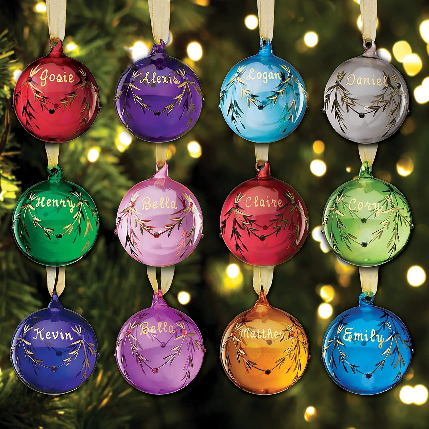 Personalized Glass Birthstone Christmas Ornament - August Birthstone