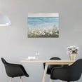 thumbnail image 3 of Beach Coastal Floral Bathroom Wall Art Blue Ocean Seascape Flower Pictures Farmhouse Nautical Bathroom Wall Decor Rustic Bathroom Canvas Painting Framed Artwork for Bathroom Bedroom 16"x12", 3 of 6