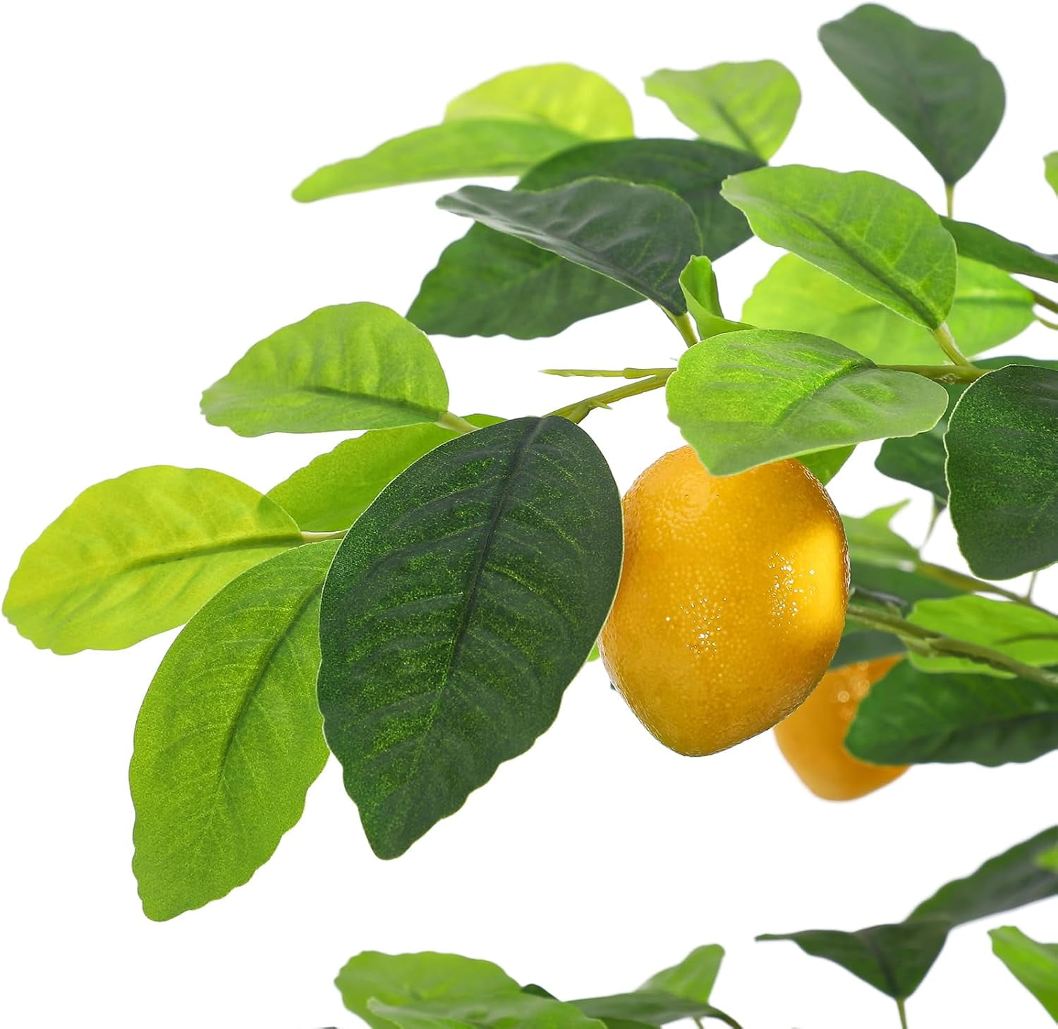 6FT Artificial Lemon Tree Indoor, Pre Potted Faux Lemon Tree with Realistic Fruit and Lifelike Leaves, Fake Lemom Plant with 100 Lights for Indoor Home Decor Office Living Room
