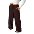 thumbnail image 4 of HNMKIU Girls Casual Straight Leg Pants Comfortable Elastic Waistband Sweatpants For Play Everyday Wear Brown,5-7 Years, 4 of 5