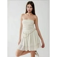 thumbnail image 3 of Strapless Textured Ruffle Mini Dress, 3 of 9