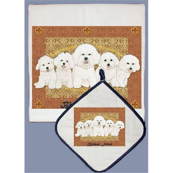 Dish Towel and Pot Holder Set - Bichon