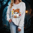 thumbnail image 4 of Enyan Women's Halloween Shirts Pumpkin Shirts Funny Ghost Graphic Tee Fall Long Sleeve Autumn Tops Women's Halloween Shirt Light Gray,XL, 4 of 7
