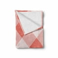 thumbnail image 2 of Coral Soft Flannel Fleece Blanket, Vintage Style Art Geometrical Mosaic Diagonal Fractal Old Tartan Motif Image Print, Cozy Plush for Indoor and Outdoor Use, 70" x 90", Coral Cream, by Ambesonne, 2 of 6