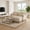 Beige, variant on Homy Casa 2-Piece Modular Sectional Sofa Set / Chaise Lounge Sofa / Lounge Chair with Ottoman