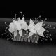 thumbnail image 1 of Nvzi Horquillas para el pelo de boda con flores para novias, peinetas con perlas de cristal, pinzas para el pelo, accesorios para el pelo de boda dorados, joyas, color blanco, 1 of 4
