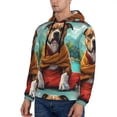 thumbnail image 3 of Fotbe Men's Hoodie with Meditating French Bulldog Pattern - Kangaroo Pocket Pullover Hooded Sweatshirt, Perfect for Daily Wear, Travel, and Home-4X-Large, 3 of 7