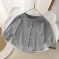 thumbnail image 1 of hengsof Kids' Soft Knit Base Layer Shirt Top,Button-Front Shirt with Comfortable Rolled Sleeves,Daily Casual Wear, 1 of 5