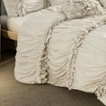 thumbnail image 3 of EvJk 7 Piece Ruched Pleat Comforter Set, Camel Romantic Bed in a Bag, King, 3 of 8